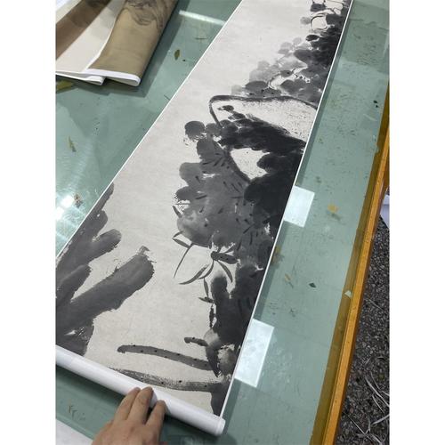 清 朱耷八大山人雪个墨趣图 仿古名家字画宣纸水墨国画荷花植物
